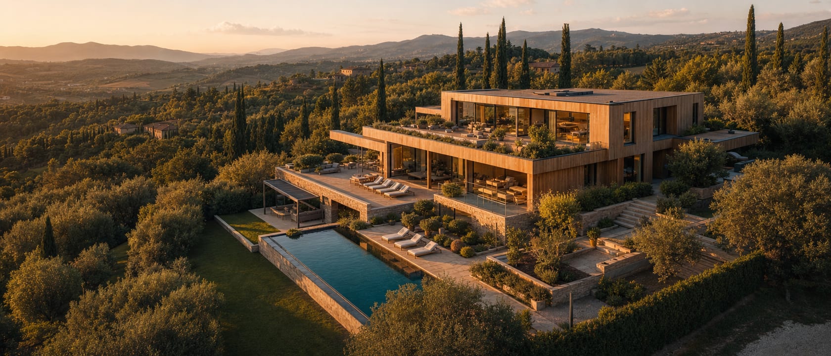 Villa in legno MANINI immersa nel paesaggio toscano